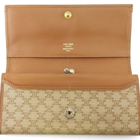 Celine long wallet macadam beige PVC x leather Authentic - Picture 4 of 9